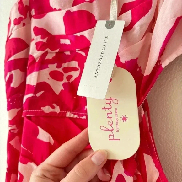 NWT Anthropologie Plenty by Tracy Reese Floral Pink Draped Cutout Jumpsuit XS - Picture 7 of 8
